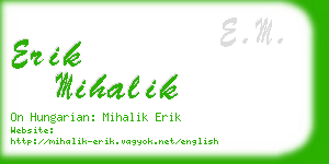 erik mihalik business card